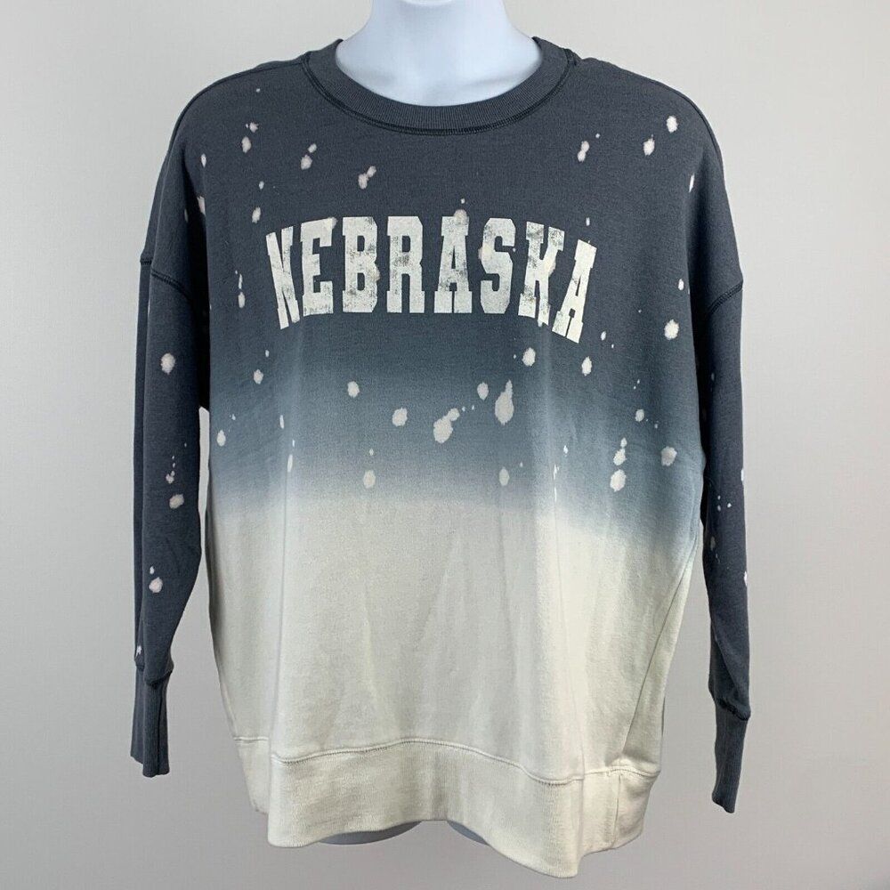 Maurices sz 2X Plus Sweatshirt Nebraska Dip Dye Blue White New NWT